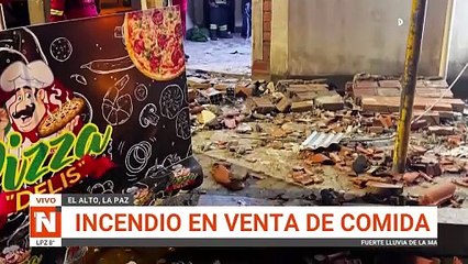 LA PAZ: INCENDIO EN  UNA VENTA DE COMIDAS