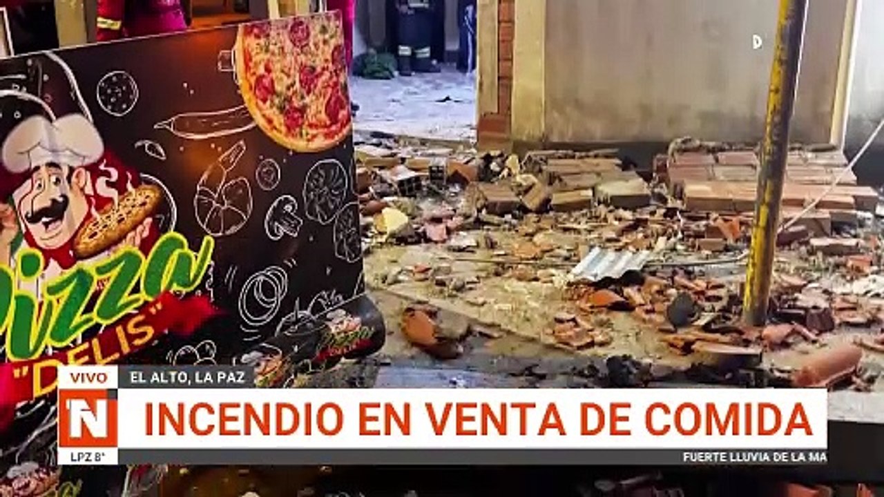 LA PAZ: INCENDIO EN  UNA VENTA DE COMIDAS