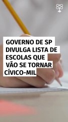 Governo de SP divulga lista de escolas que vão se tornar cívico-militares ainda este ano