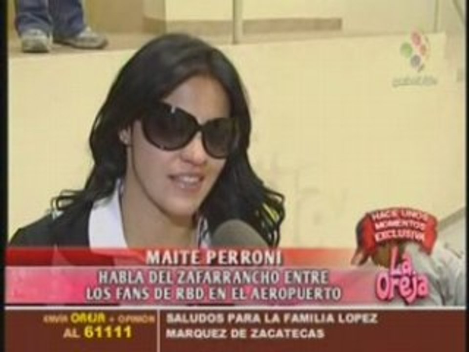 Maite habla del zafarrnacho en el aeropuerto de la cd de mex