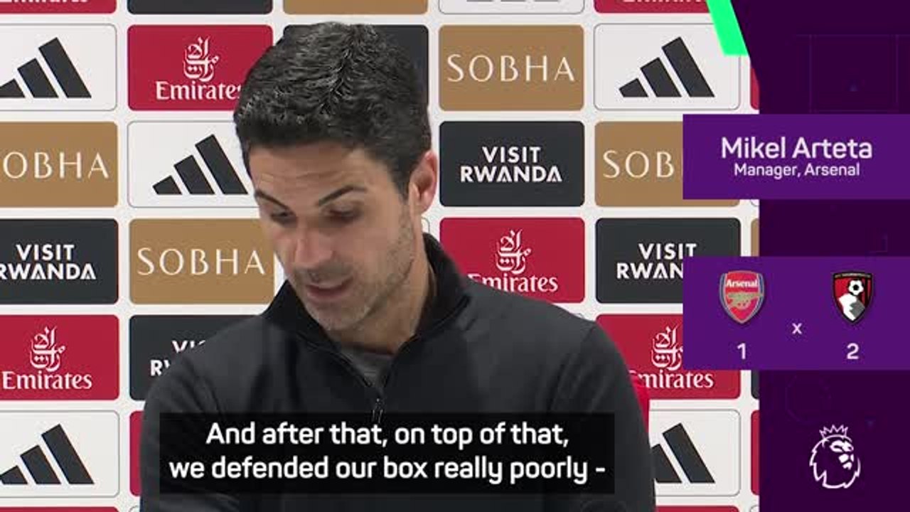 Arteta 'very disappointed' with Arsenal's defeat to Bournemouth