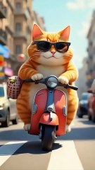 “POV: A fat orange cat delivers your fries 🍟🚗 Would you tip him?”