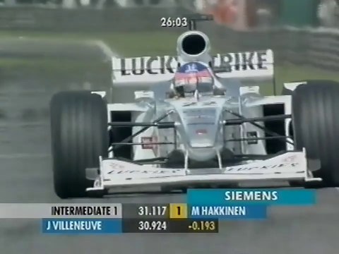 F1 – Jacques Villeneuve (BAR Honda V10) lap in qualifying – Belgium 2000