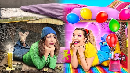 SECRET ROOM for the homeless under the bed🔥 *DIY Room Makeover Hacks*