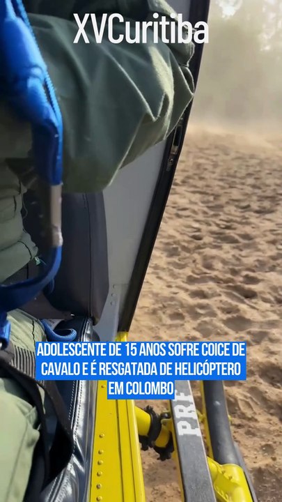 Adolescente de 15 anos sofre coice de cavalo e é resgatada de helicóptero em Colombo