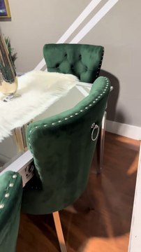 📣 Elegant 7-Piece Mirrored Dining Set – Velvet Chairs, Modern Glam Design