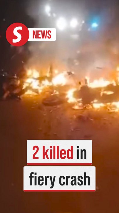 Two motorcyclists killed in fiery crash