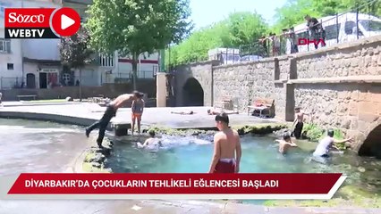Yaz geldi çocukların tehlikeli eğlencesi başladı