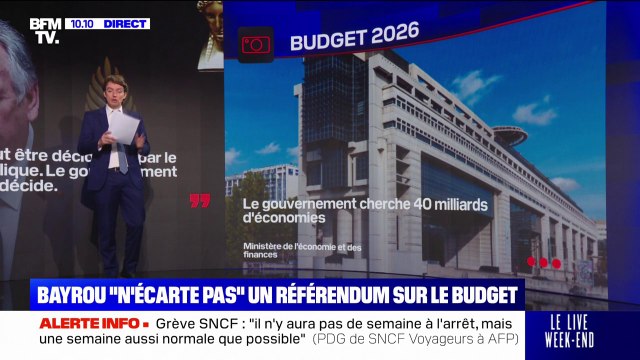 LES ÉCLAIREURS - François Bayrou n'écarte pas un référendum sur le budget