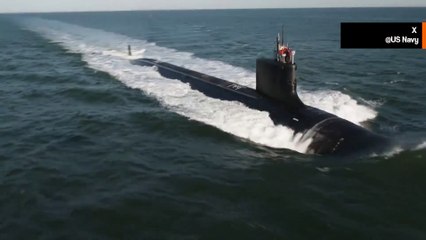 वर्जीनिया क्लास की पनडुब्बी USS न्यू जर्सी (SSN-796) के समुद्री परीक्षण देखें