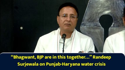 “Bhagwant, BJP are in this together…” Randeep Surjewala on Punjab-Haryana water crisis