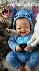 Farting baby, #funny, #farting, #cats