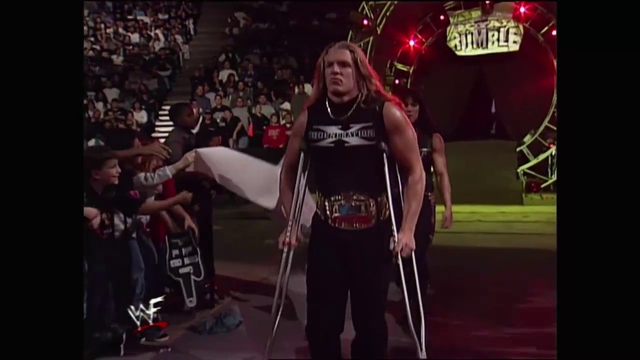 Triple H eliminates Owen Hart from the Royal Rumble match! Royal Rumble 1998 18/1/98