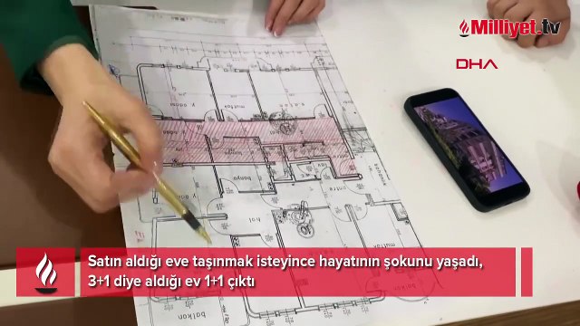 Satın aldığı 3+1 diye aldığı ev 1+1 çıktı