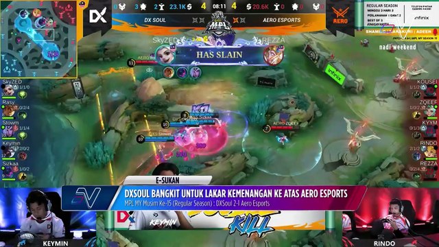 Kebangkitan berjaya dilakukan DX Soul dengan kemenangan 2-1 ke atas Aero Esports