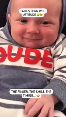 Babies born with attitude 😅🥰 #newborn #funny #cute