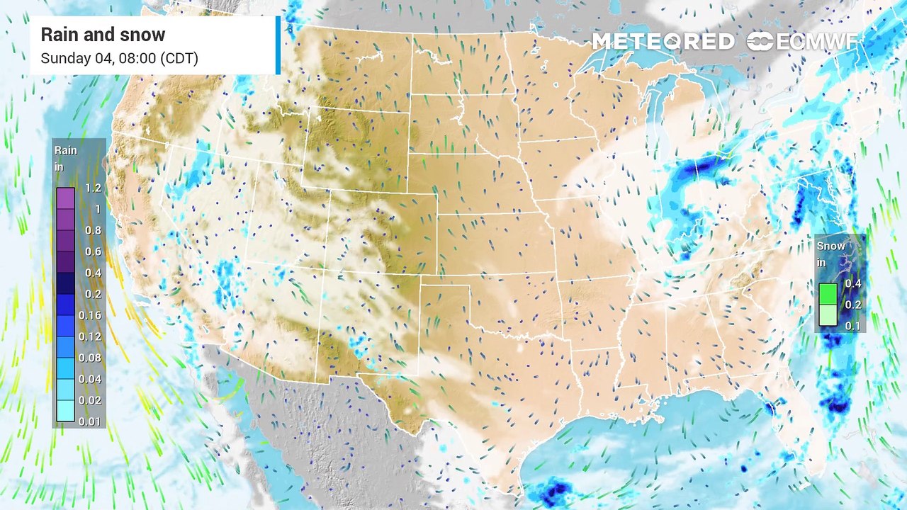 Sunday Rain and Storms Across the U.S.