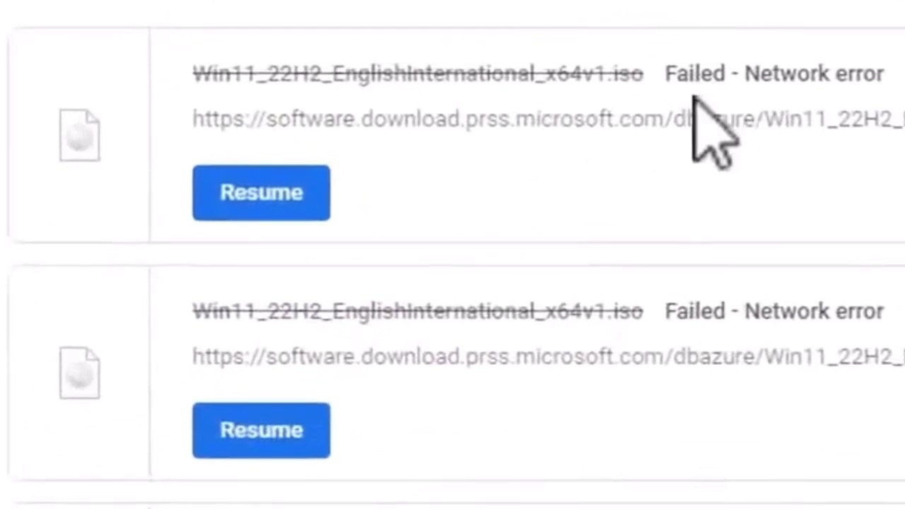 Solved - failed network error when downloading files on chrome