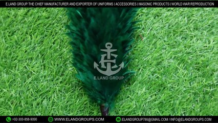 Glengarry Hat Feather Hackle Green, Feather Hackle For Highland Headwear Glengarry Green