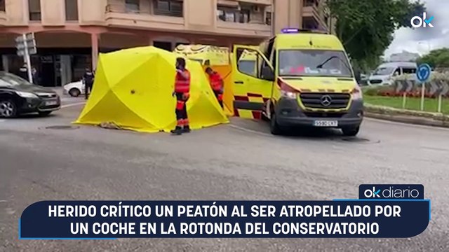 Herido crítico un peatón al ser atropellado por un coche en la rotonda del Conservatorio