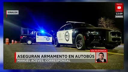 Secretaría de Seguridad aseguran armamento en autobús de pasajeros en Sinaloa