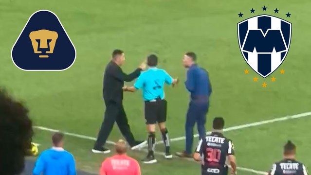 Martín Demichelis y Efraín Juárez se encaran terminado el Pumas contra Monterrey y terminan expulsados