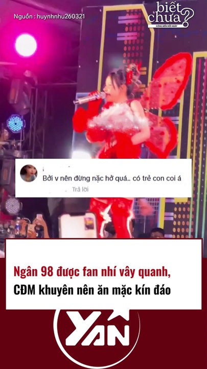 Ngân 98 được fan nhí vây quanh, CĐM khuyên nên ăn mặc kín đáo