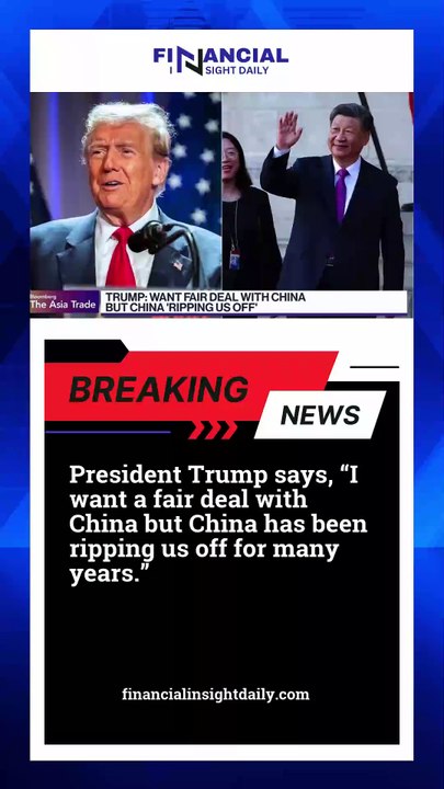 President Trump says: I want a fair deal with China but China has been ripping us off for many years