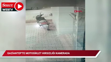 Gaziantep'te motosiklet hırsızlığı kamerada