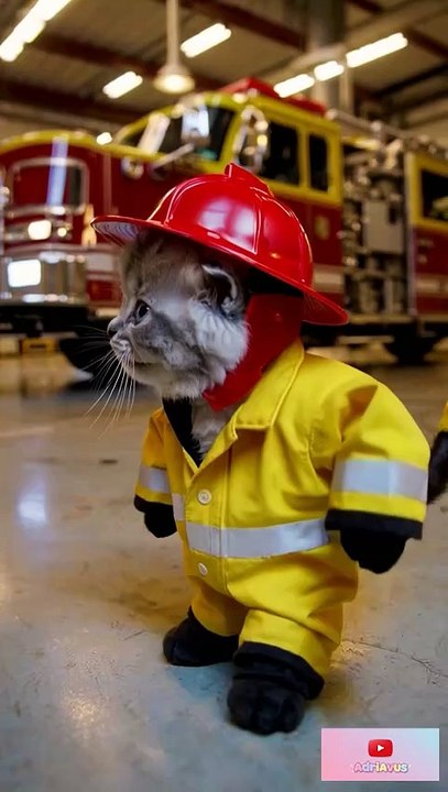 Adorable Firefighter Kitty