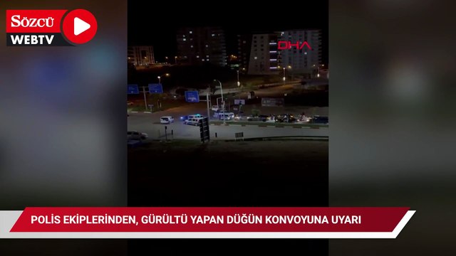 Siirt’te polis ekiplerinden, gürültü yapan düğün konvoyuna uyarı