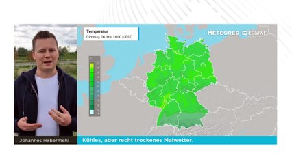 Kühles, aber recht trockenes Maiwetter. Es geht oftmals trocken weiter- nur an den Alpen Regen