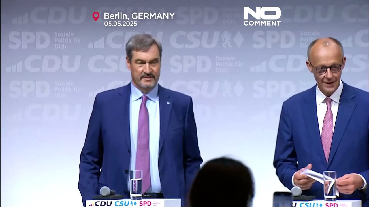 Deutschlands Union und SPD unterzeichnen Koalitionsvertrag in Berlin