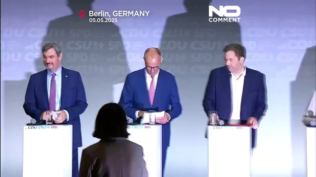 Γερμανία: Η στιγμή της υπογραφής της προγραμματικής συμφωνίας για την κυβέρνηση συνασπισμού