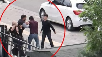 Adliye önünde sopalı, tekmeli ve yumruklu kavga kamerada