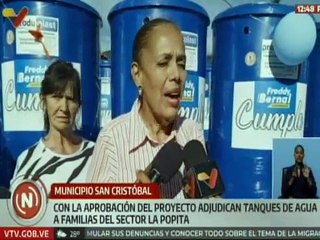 Táchira | 76 familias fueron beneficiadas con adjudicación de tanques de agua en el sector La Popita