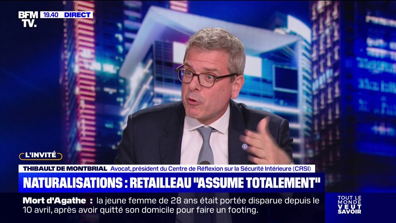 Naturalisation: "La question de l'accès à la nationalité, c'est l'une des bases de la souveraineté", affirme Thibault de Montbrial, avocat et président du Centre de Réflexion sur la Sécurité Intérieure