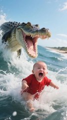 chick save the baby from crocodile 🐊🐊🐊🐊