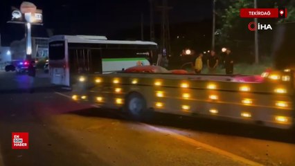 Tekirdağ’da otomobille minibüs kafa kafaya çarpıştı