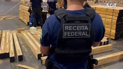 Receita Federal intercepta 156 kg de cocaína escondidos em madeira no Porto de Paranaguá