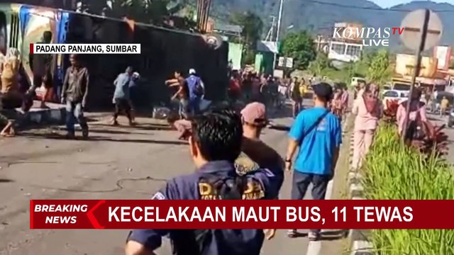 Kronologi-Evakuasi Kecelakaan Maut Bus di Padang Panjang Sumbar, 12 Tewas