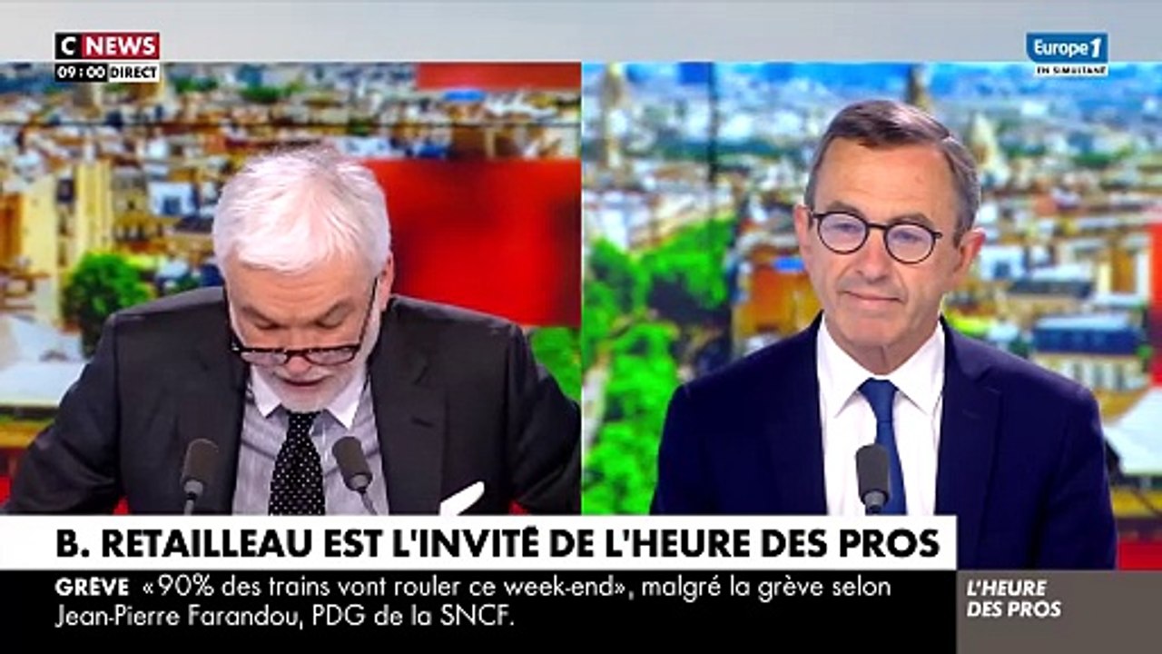 L'incroyable gaffe de Pascal Praud ce matin au tout début de son interview du ministre de l'Intérieur Bruno Retailleau sur CNews et Europe 1 : Il provoque un fou rire sur le plateau - Regardez