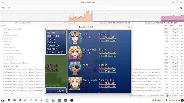 Probando mi juego de rpg maker en el intel celeron 2gb ram LINUX Español #2 - RJ ANDA #rpgmakervxace