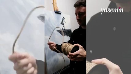 Alışılmışın dışında bir resim yöntemi kullandı! Görenleri hayran bıraktı