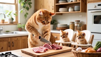 Mama Cat’s Loving Labor: Crafting Beef & Potato Stew for Her Kittens