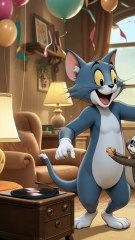 Tom & jerry _jerry jumping to Tom