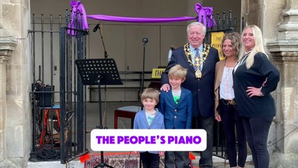 The People's Piano located in Agincourt Square in Monmouth