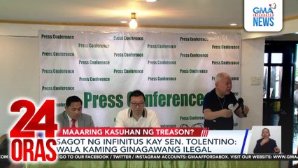 Sagot ng INFINTUS kay Sen. Tolentino: Wala kaming ginagawang ilegal | 24 Oras