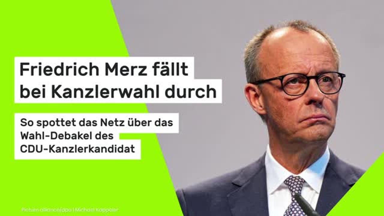 Friedrich Merz fällt bei Kanzlerwahl durch: So spottet das Netz über das Wahl-Debakel des CDU-Kanzlerkandidaten