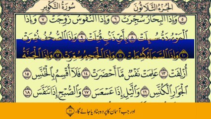 Surah At-Takwir(سورة التكوير ترجمعہ کے ساتھ) With Urdu Translation Tafheem Ul Quran Tilawat By Qari Muhammad Bilal